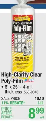 Menards High-Clarity Clear Poly-Film offer