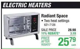 Menards Radiant Space offer