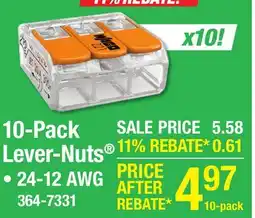 Menards 10-Pack Lever-Nuts offer