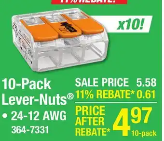 Menards 10-Pack Lever-Nuts offer