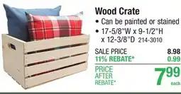 Menards Wood Crate offer
