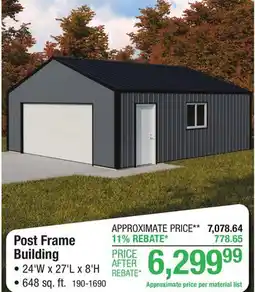 Menards Post Frame Building offer