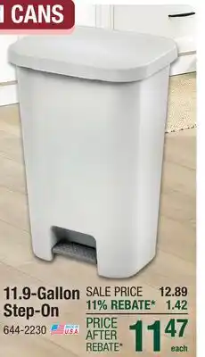 Menards 11.9-Gallon Step-On offer