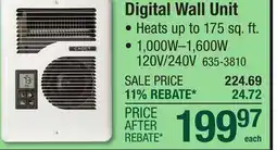 Menards Digital Wall Unit offer