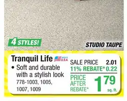 Menards Tranquil Life offer