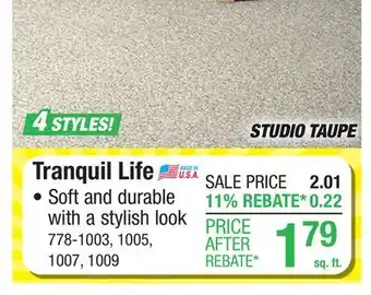 Menards Tranquil Life offer