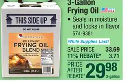 Menards 3-Gallon Frying Oil offer