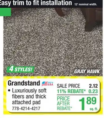 Menards Grandstand offer