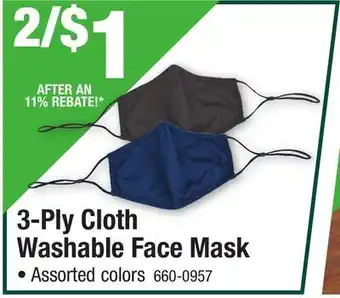 Menards 3-Ply Cloth Washable Face Mask offer