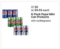 Walgreens 6 - Pack Pepsi Mini Can Products offer