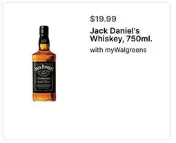 Walgreens Jack Daniel's Whiskey, 750ml offer