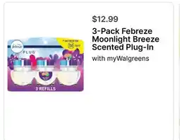 Walgreens 3-Pack Febreze Moonlight Breeze Scented Plug-In offer