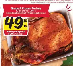 Winn Dixie Grade A Frozen Turkey offer