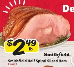 Winn Dixie Smithfield Half Spiral Sliced Ham offer