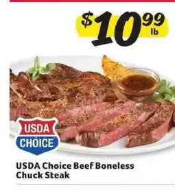 Winn Dixie USDA Choice Beef Boneless Chuck Steak offer