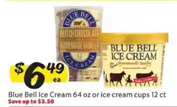 Winn Dixie Blue Bell Ice Cream offer