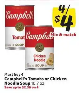 Winn Dixie Campbell's Tomato or Chicken Noodle Soup offer
