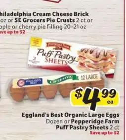 Winn Dixie Eggland's Best Organic Large Eggs or Pepperidge Farm Puff Pastry Sheets offer