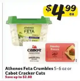 Winn Dixie Athenos Feta Crumbles or Cabot Cracker Cuts offer
