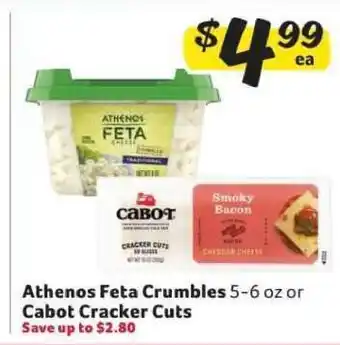 Winn Dixie Athenos Feta Crumbles or Cabot Cracker Cuts offer