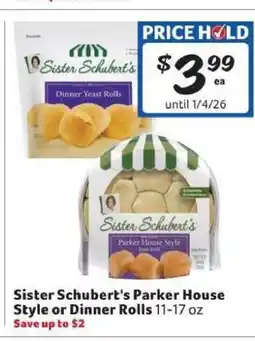 Winn Dixie Sister Schubert's Parker House Style or Dinner Rolls offer