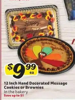 Winn Dixie 12 Inch Hand Decorated Message Cookies or Brownies offer