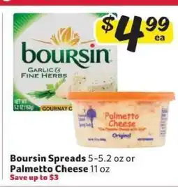 Winn Dixie Boursin Spreads or Palmetto Cheese offer
