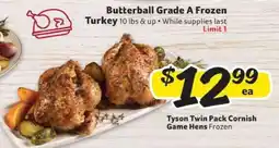 Winn Dixie Tyson Twin Pack Cornish Game Hens offer