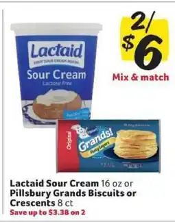 Winn Dixie Lactaid Sour Cream or Pillsbury Grands Biscuits or Crescents offer