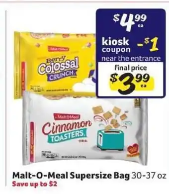 Winn Dixie Malt-O-Meal Supersize Bag offer