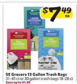 Winn Dixie SE Grocers 13 Gallon Trash Bags offer