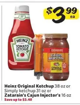 Winn Dixie Heinz Original Ketchup or Zatarain's Cajun Injector's offer