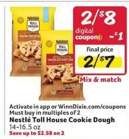 Winn Dixie Nestle Toll House Cookie Dough offer