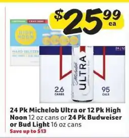 Winn Dixie Michelob Ultra or High Noon or Budweiser or Bud Light offer