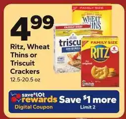 Save a Lot Ritz, Wheat Thins or Triscuit Crackers offer