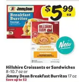 Winn Dixie Hillshire Croissants or Sandwiches / Jimmy Dean Breakfast Burritos offer