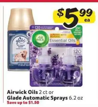 Winn Dixie Airwick Oils or Glade Automatic Sprays offer