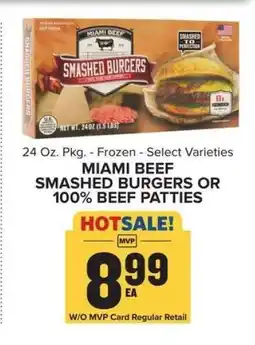 Food Lion Miami Beef Smashed Burgers or 100% Beef Patties offer