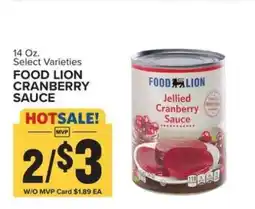 Food Lion Food Lion Cranberry Sauce offer