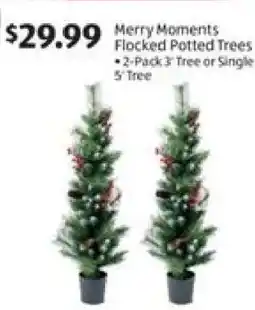 Aldi Merry Moments Flocked Potted Trees offer