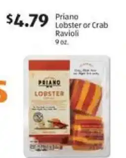 Aldi Priano Lobster or Crab Ravioli offer
