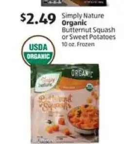 Aldi Simply Nature Organic Butternut Squash or Sweet Potatoes offer