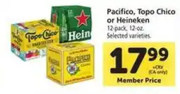 Safeway Pacifico, Topo Chico or Heineken offer