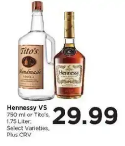 Food 4 Less Hennessy VS or Tito's offer