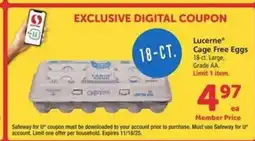 Safeway Lucerne Cage Free Eggs offer