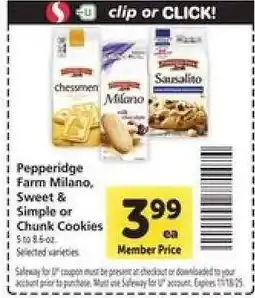 Safeway Pepperidge Farm Cookies offer