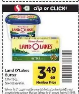 Safeway Land O Lakes Butter offer
