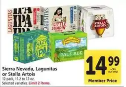 Safeway Sierra Nevada, Lagunitas or Stella Artois offer