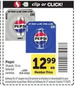 Safeway Pepsi offer