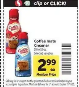 Safeway Coffee mate Creamer offer